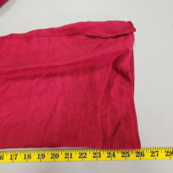 Max Studio Special Edition Long Sleeve Linen Top Size Large Red Distressed - Picture 9 of 13